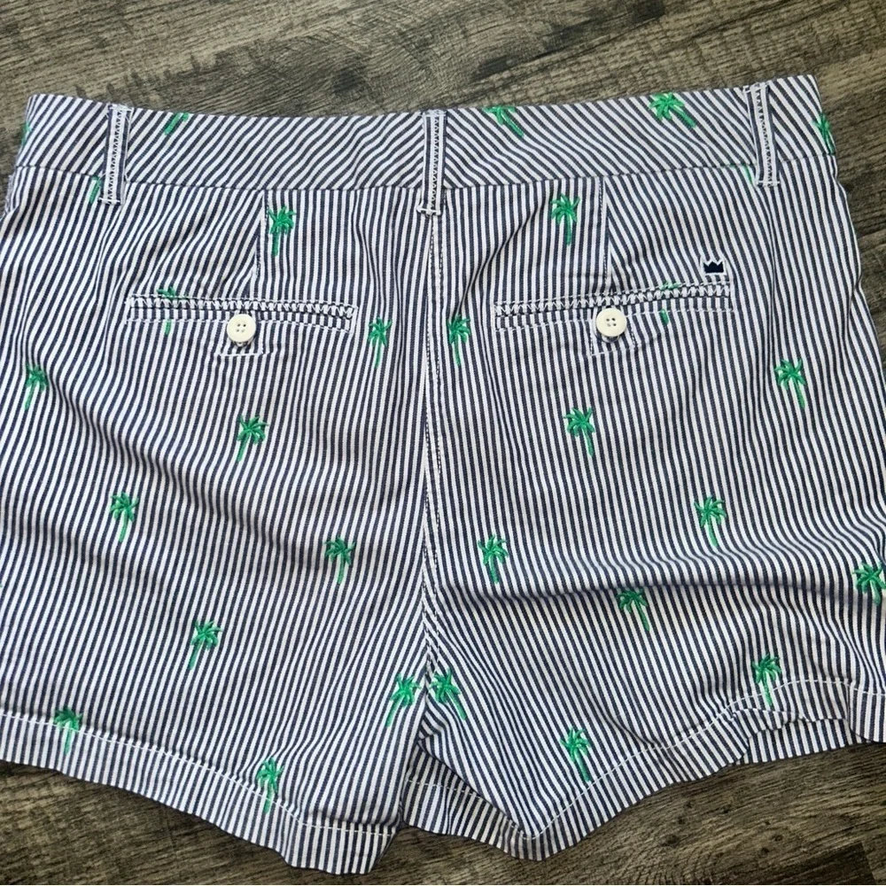 Crown & Ivy Blue and White Bermuda Shorts with Seersucker Stripes